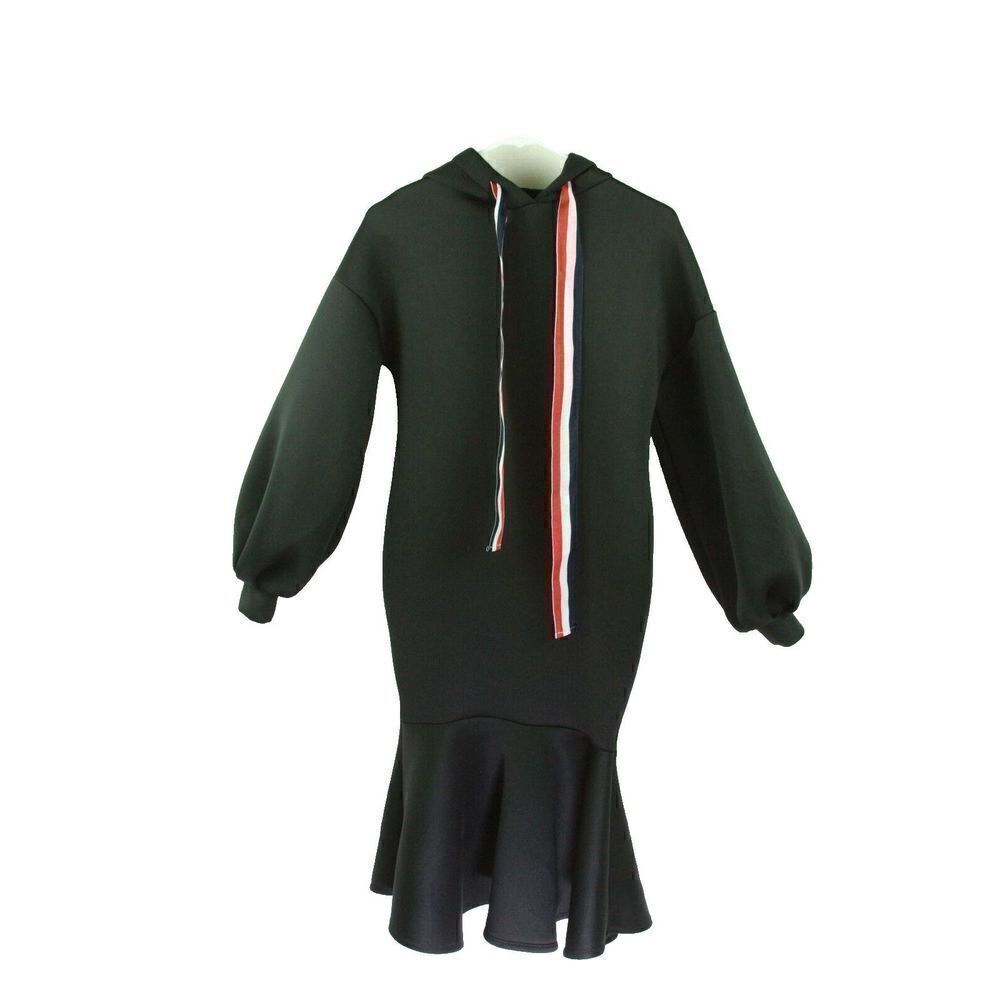 Fashion Nova Women's Nagini Mermaid Hem Scuba Midi Dress LV5 Black Small